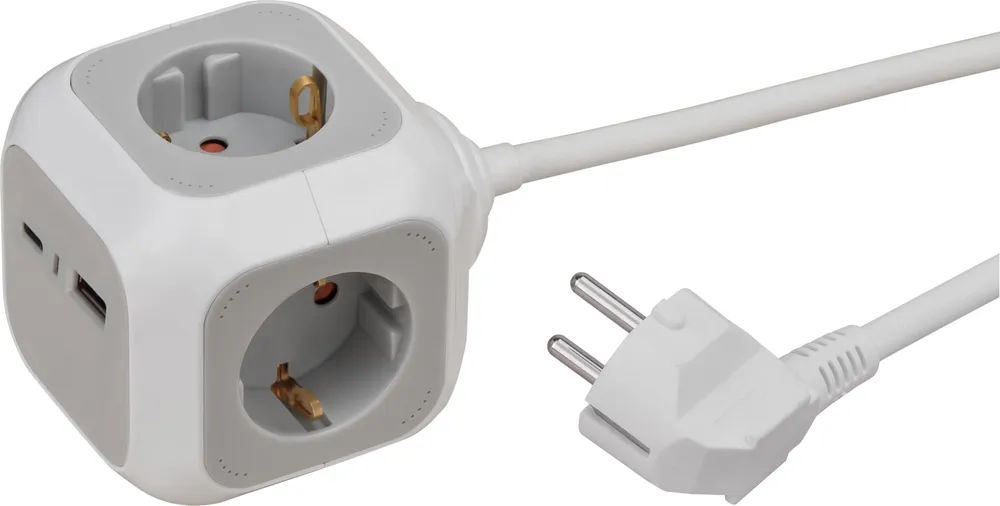 Hugo Brennenstuhl GmbH & Co. KG ALEA-Power USB-Charger Steckdosenwürfel 4-fach, 1,4m H05VV-F 3G1,5