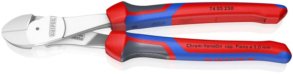KNIPEX Kraft-Seitenschneider mit Comfort-Griffen verchromt 250 mm