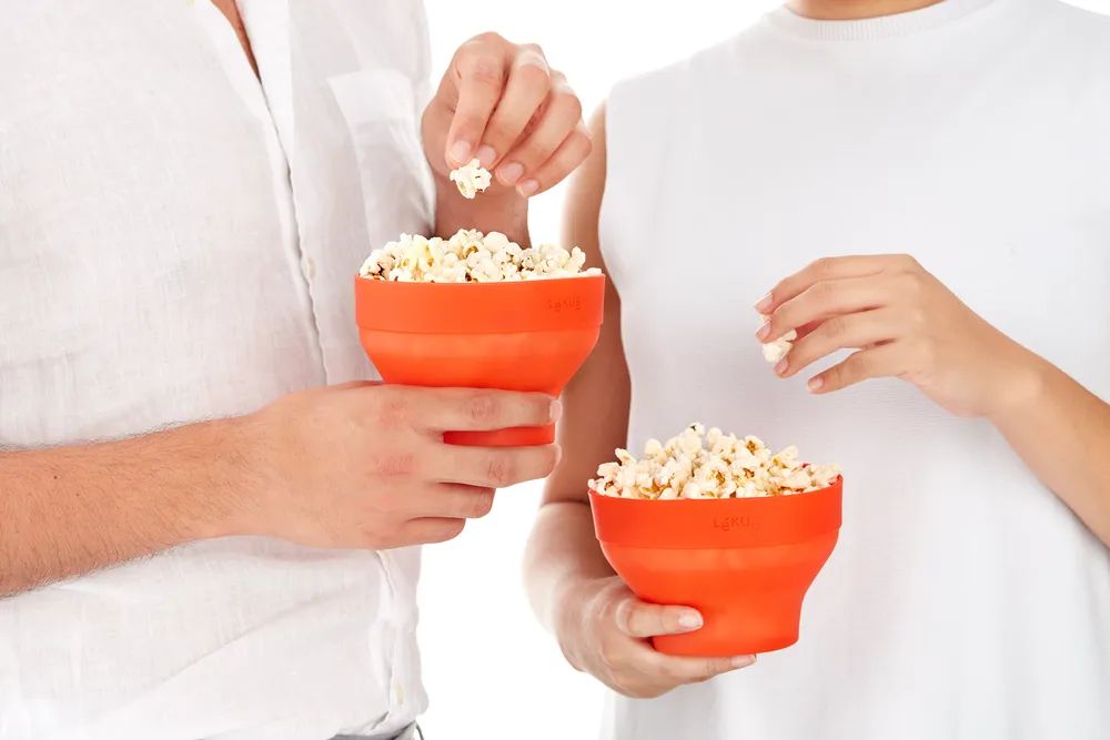 Lékué Kleiner MW-Popcorn-Maker, 2er-Set - Red