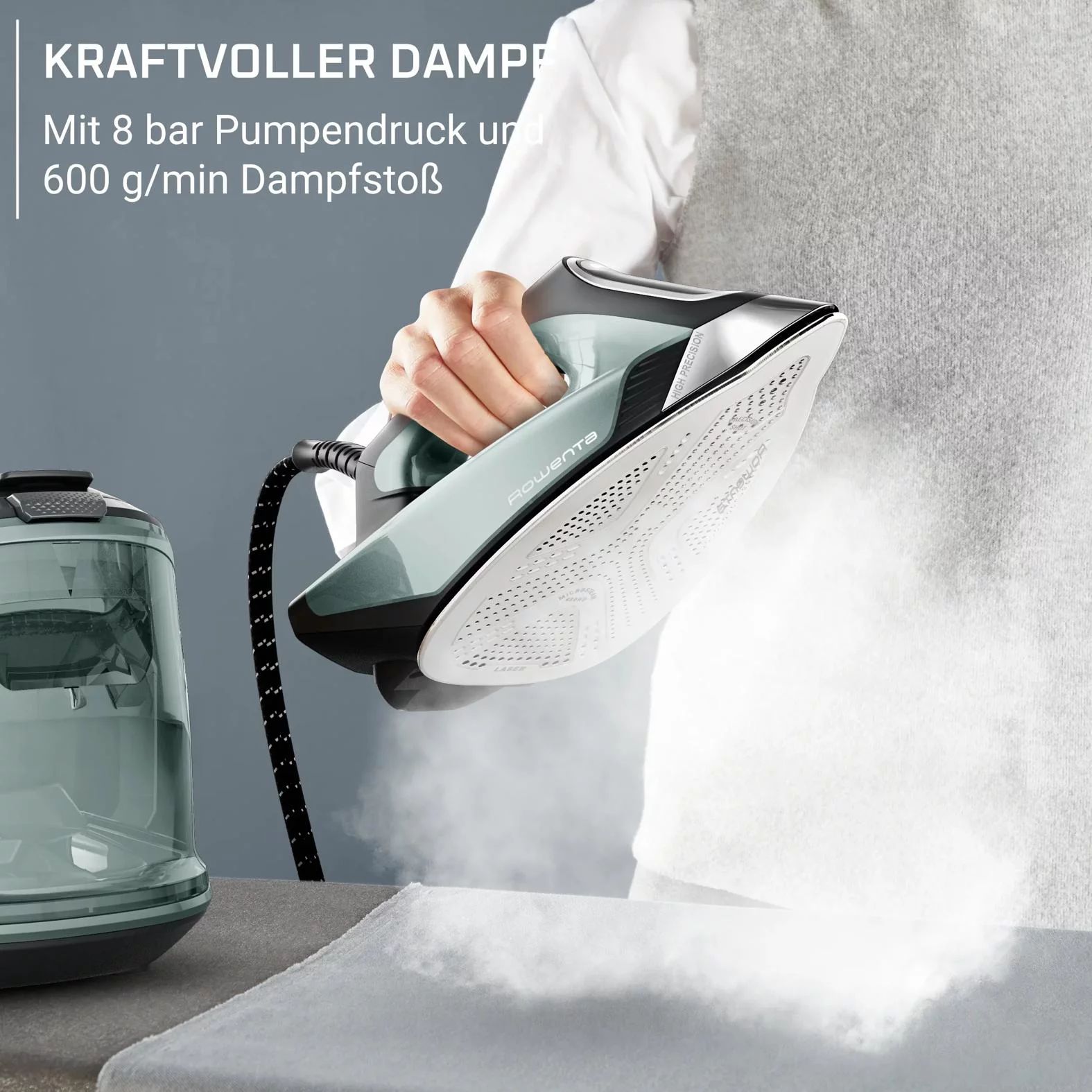 Rowenta VR9042 Dampfbügelstation Force Pro 500 - Eukalyptus & Schwarz