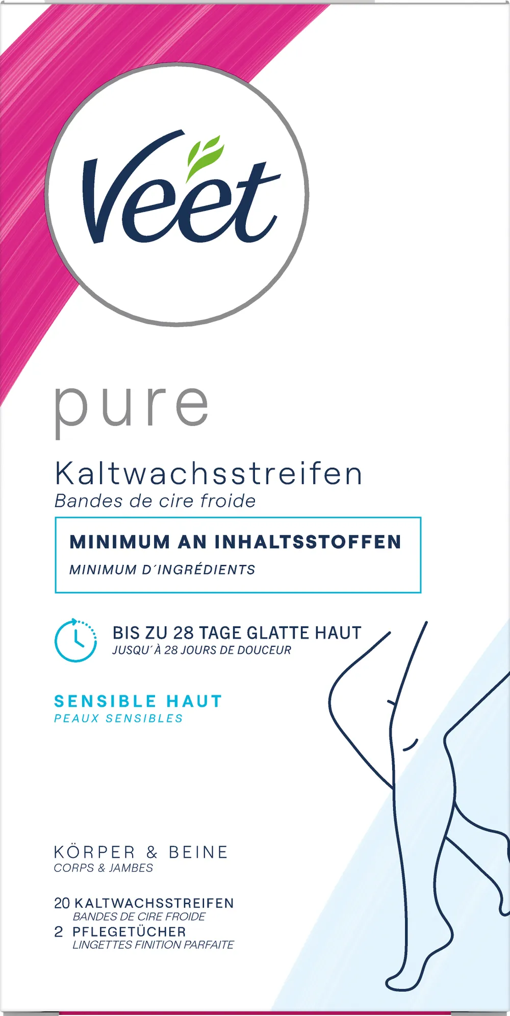 Veet Kaltwachsstreifen Beine Sensible Haut 20er