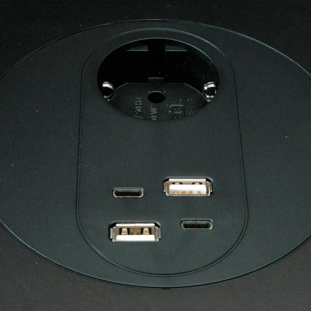 BACHMANN MOV:E POWER UNIT 1x CEE7/3 2x Charger USB-A/C, 220W, schwarz