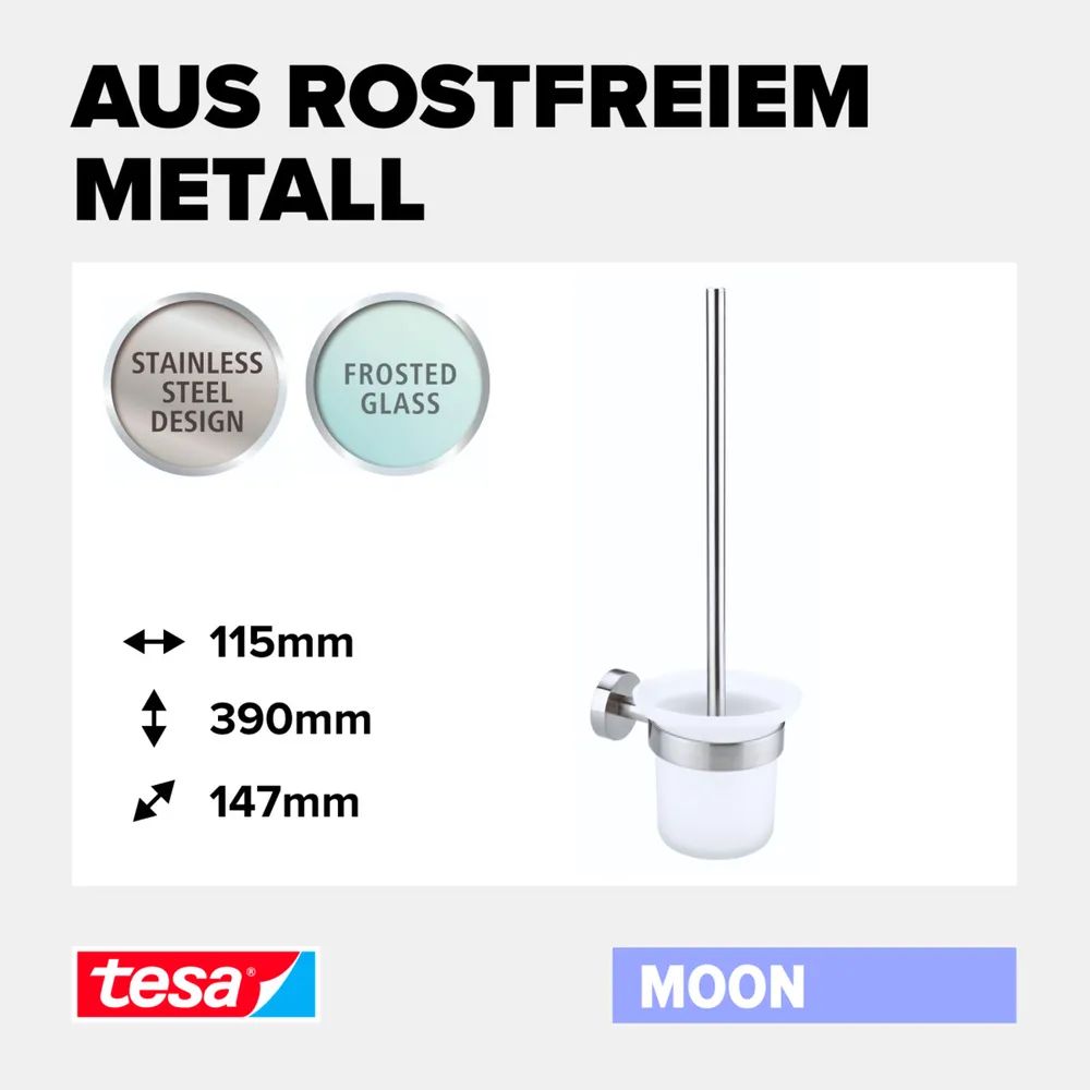 tesa® MOON WC-Bürstengarnitur – Steel