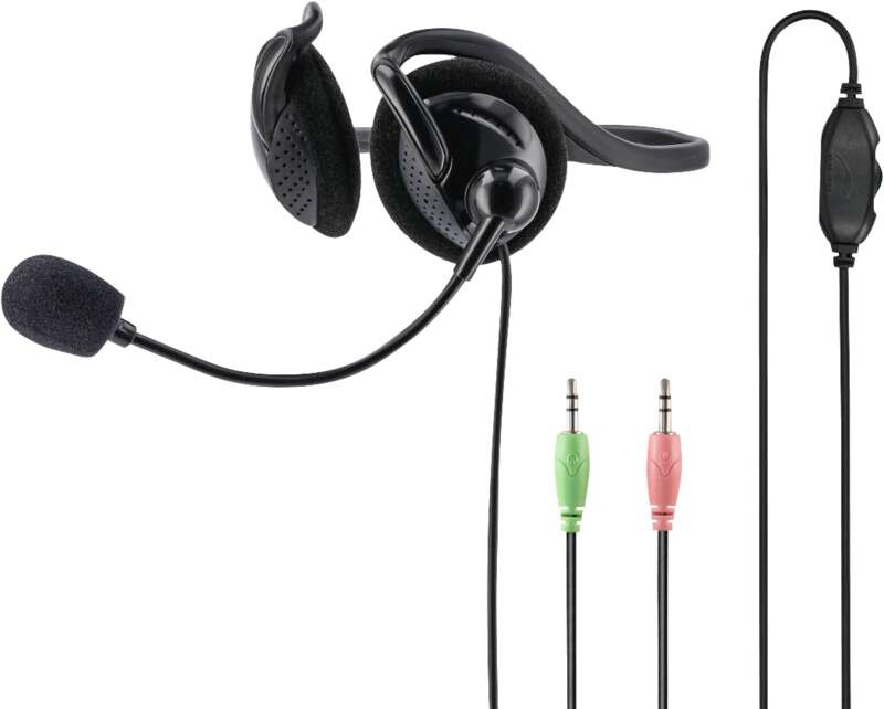 Hama PC-Office-Headset "NHS-P100" mit Neckband, Stereo, Schwarz