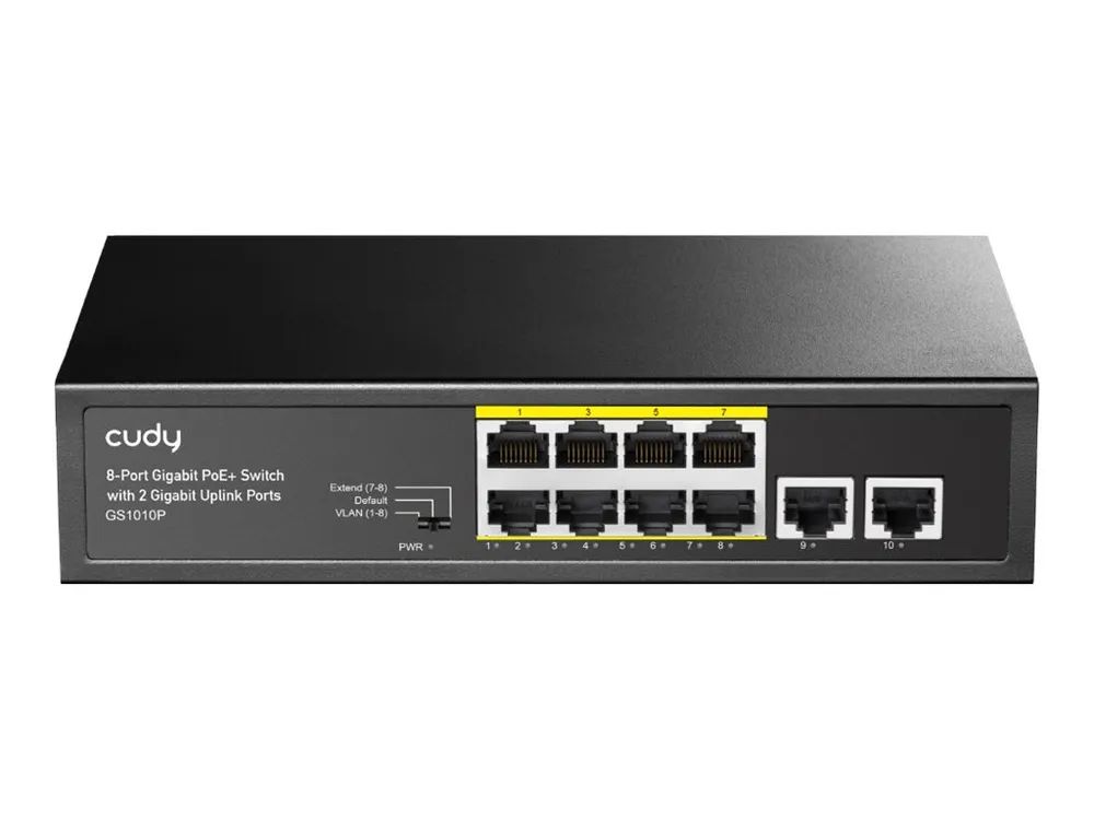 CUDY GS1010P - Switch - 8 x 10/100 - an Rack montierbar, Desktop - PoE+ (120 W)