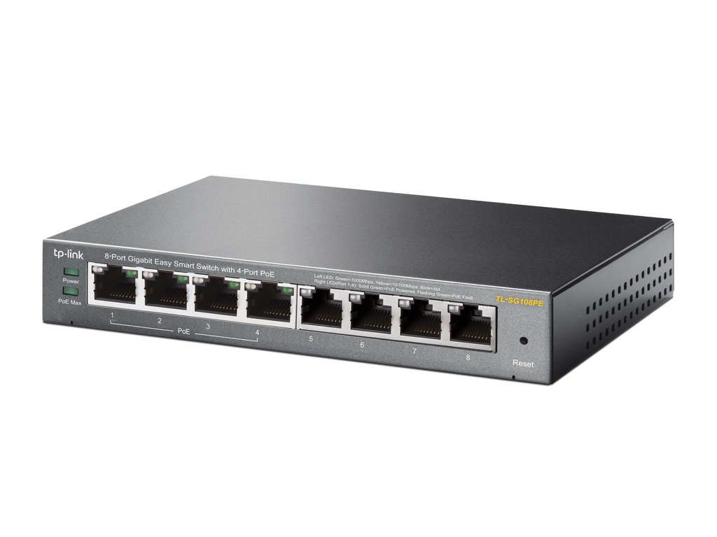 TP-LINK Easy Smart TL-SG108PE - Switch - Smart - 4 x 10/100/1000 (4 PoE+)