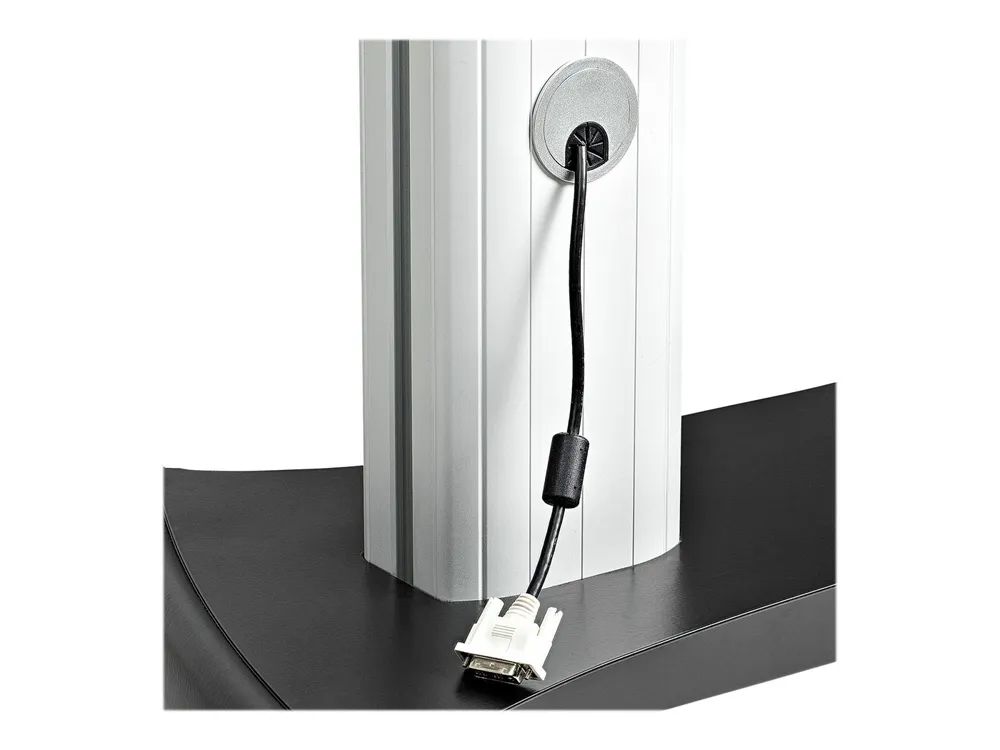 StarTech.com Doppel TV Ständer mit rollen für 37-60 Zoll VESA Bildschirme jeweils bis 50kg - Höhenverstellbarer/Schwenkbarer TV Rollwagen - Präsentationswagen für zwei TVs mit Ablage - (STNDMTVDUO)