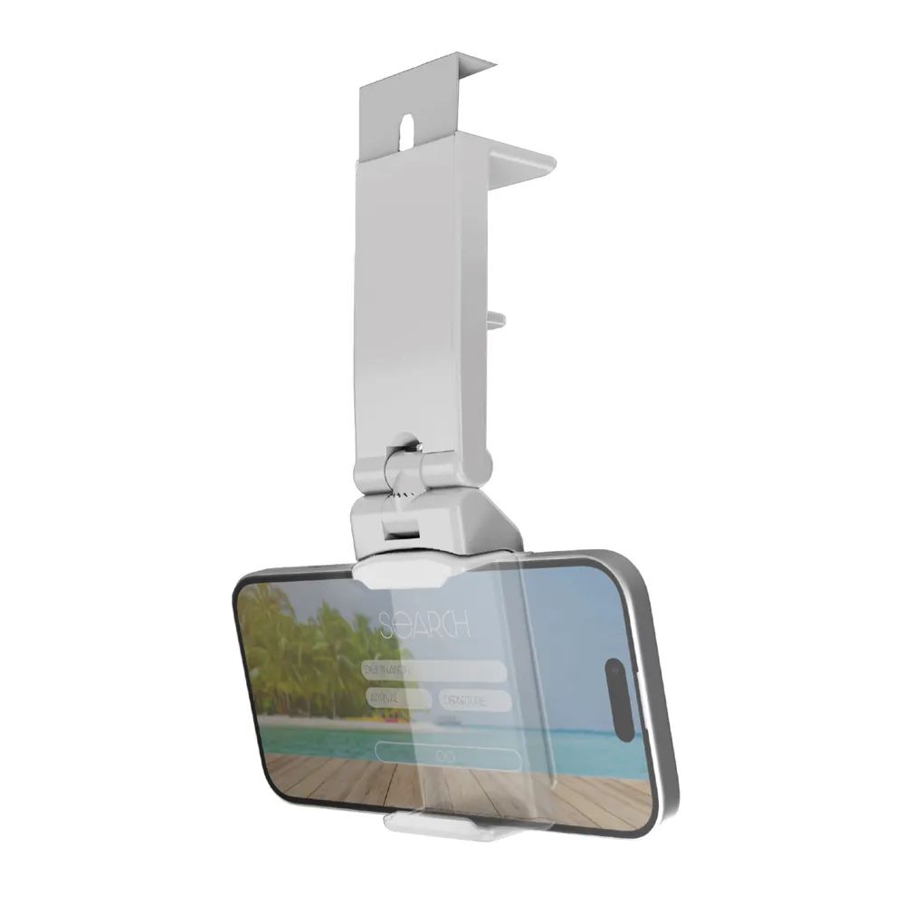 MUSIC HERO Universelle Smartphone Halterung mit Clip, 360° drehbar, weiss