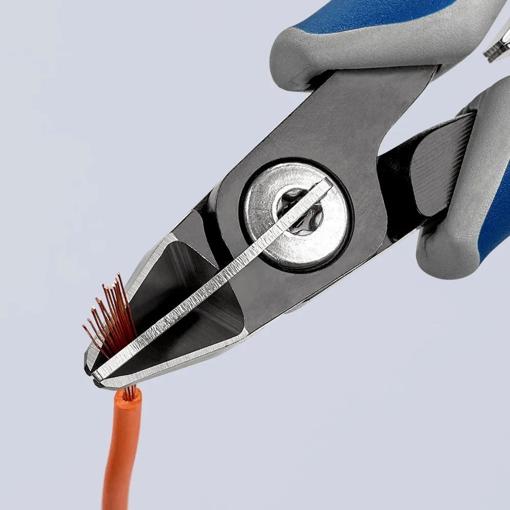 KNIPEX Präzisions-Elektronik-Seitenschneider mit Mehrkomponenten-Hüllen brüniert 125 mm