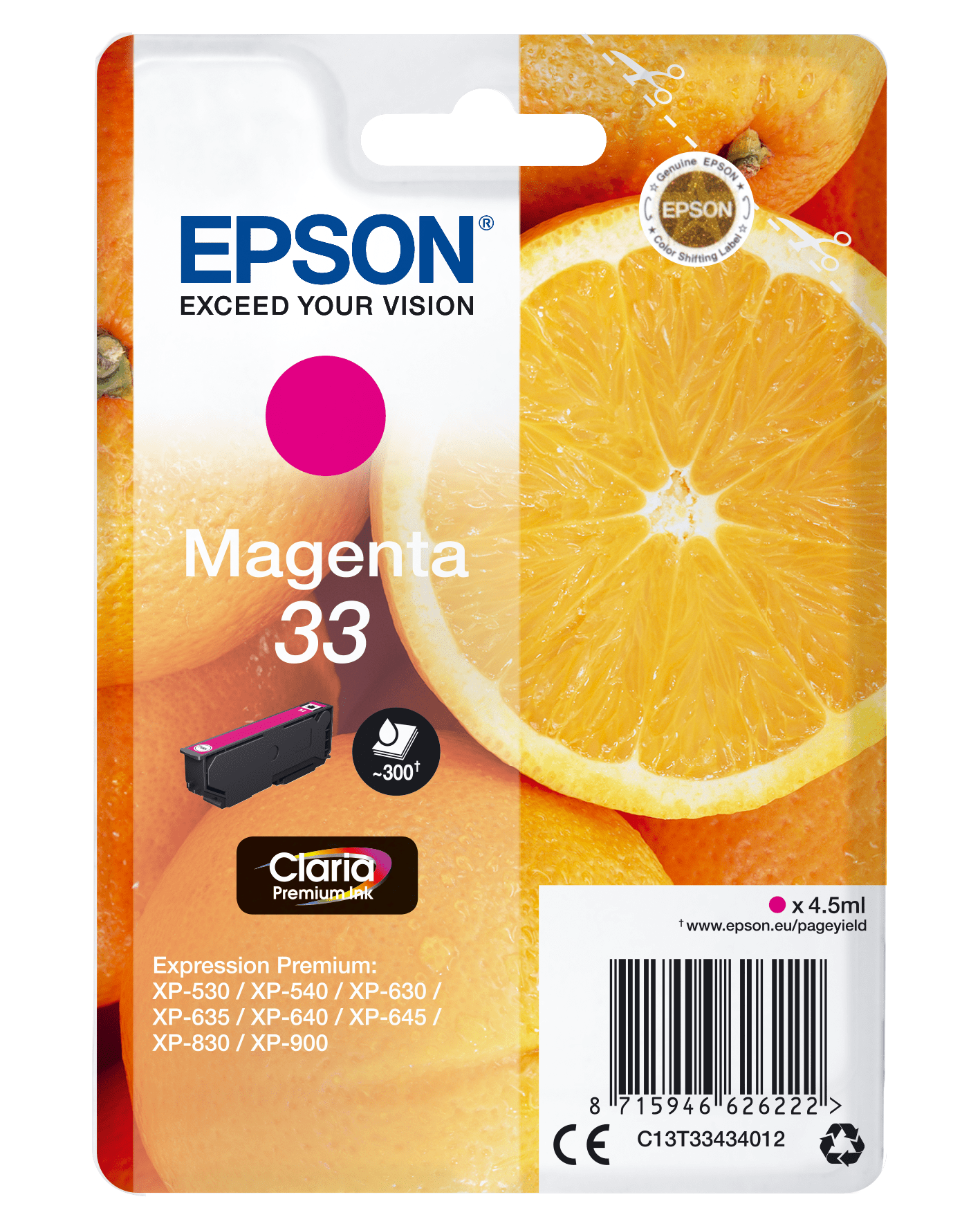 Epson 33 - 4.5 ml - Magenta - Original - Blisterverpackung