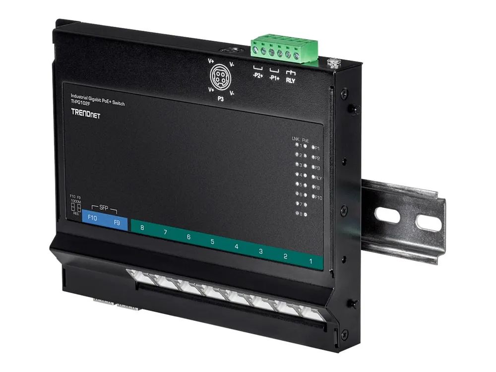 TRENDnet TI-PG102F - Industrial - Switch - 8 x 10/100/1000 (PoE+)