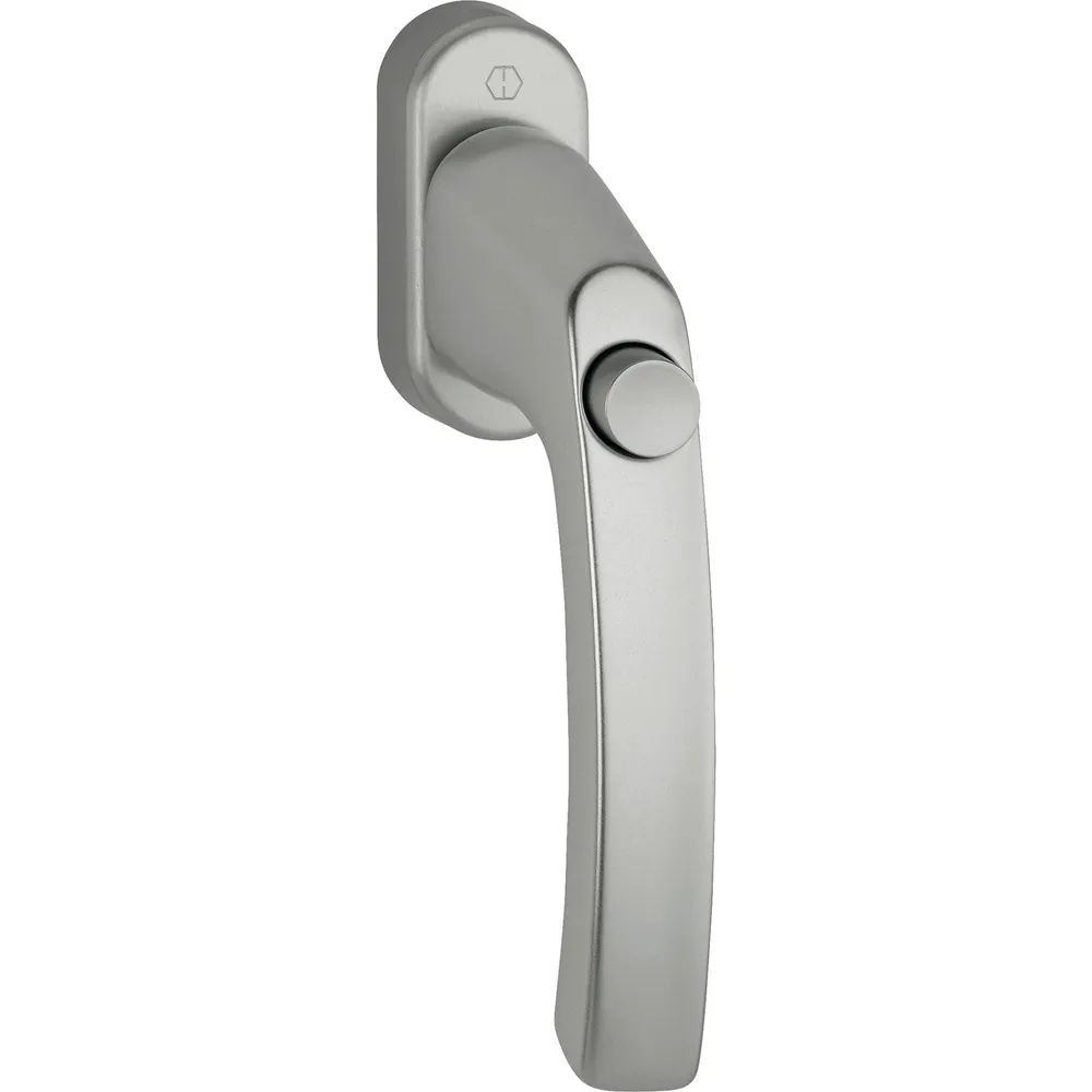 HOPPE Fenstergriff LIÈGE - Druckknopf, Vierkant 7 x 40 mm, Alu Edelstahl Effekt
