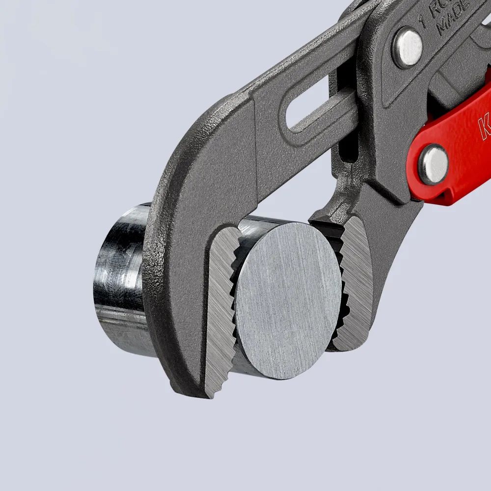 KNIPEX Rohrzange S-Maul mit Schnelleinstellung mit Kunststoff überzogen grau pulverbeschichtet 330 mm