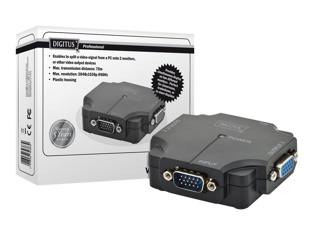 DIGITUS VGA Splitter 350MHz, 2-Port
