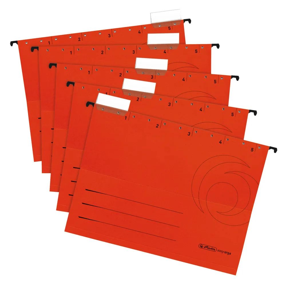 herlitz Hängemappe, A4, rot, 5er Packung