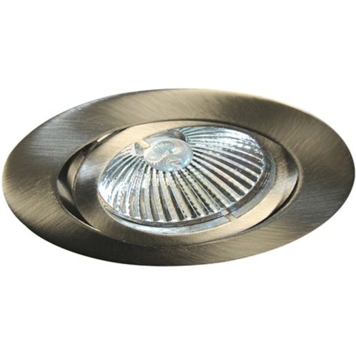 Planlicht NV-EINBAUSPOT 1XGU5,3 MAX.50W / PLANLI RUND NICKEL GEBÜRST. 740015NG