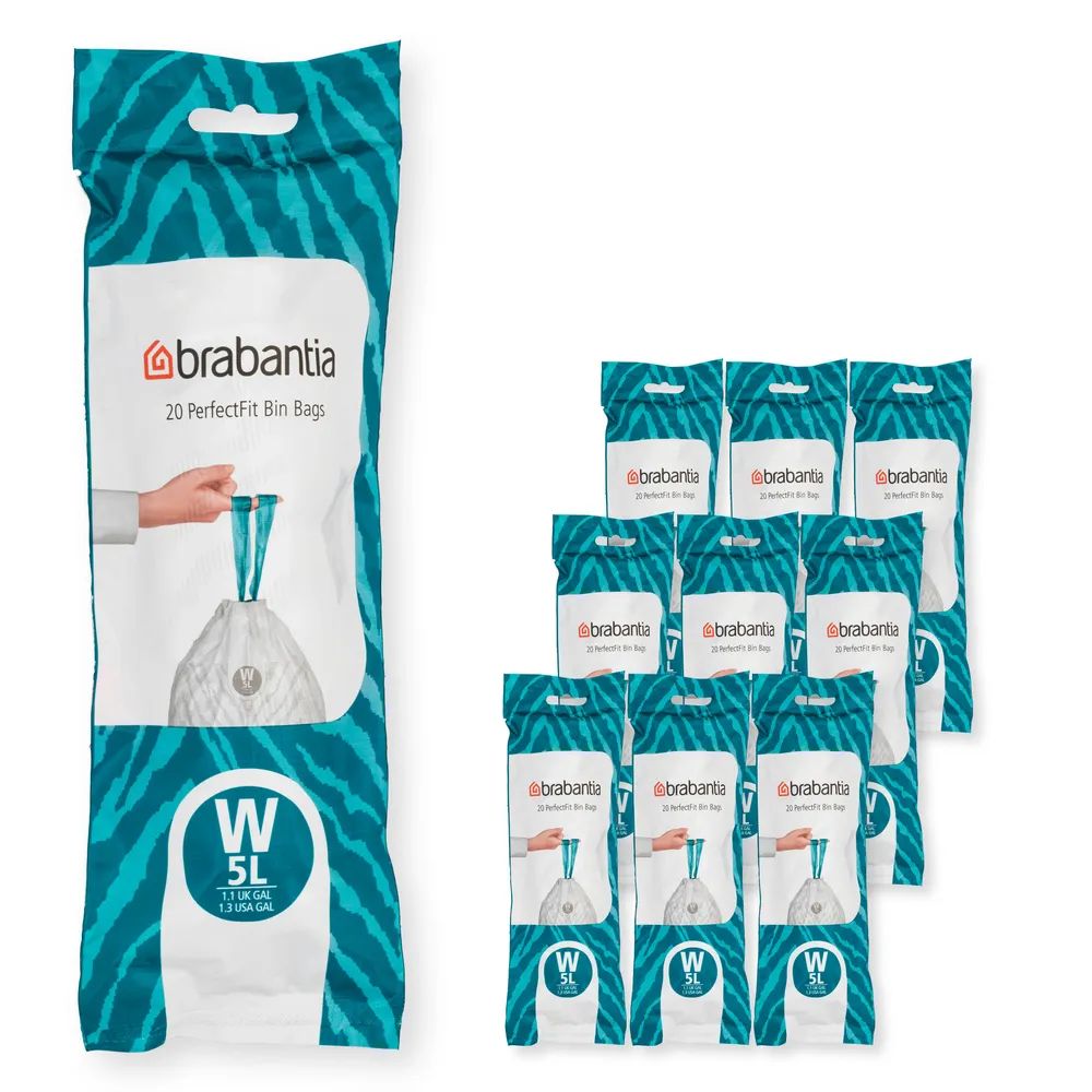Brabantia PerfectFit Müllbeutel W, 5L, 20/Rolle - White