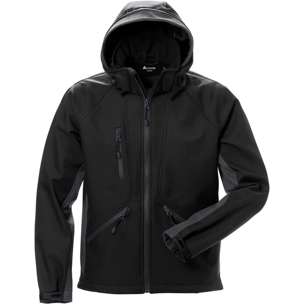 ACODE Softshell-Kapuzenjacke Windwear Farbe schwarz 56/58 (XL)