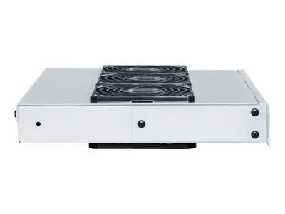 IC Intracom Intellinet Kühleinheit mit 3 Lüftern für 19" Schränke, Zur Montage auf den Profilschienen, 1 HE, grau - Rack-Lüftereinsatz - mit 3 Ventilatoren - Wechselstrom 220/240 V - Grau, RAL 7035 - 1U - 48.3 cm (19")