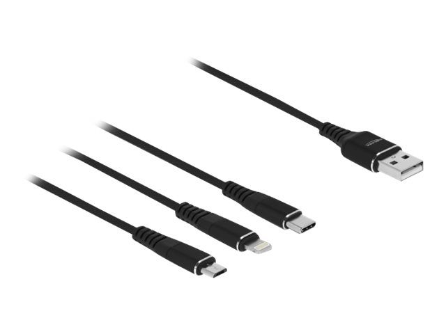 Delock Lightning-Kabel, nur zum Aufladen - USB männlich zu Micro-USB Typ B, Lightning, USB-C männlich