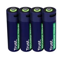 Trust USB-C Rechargeable Batterie 4 Pack AA