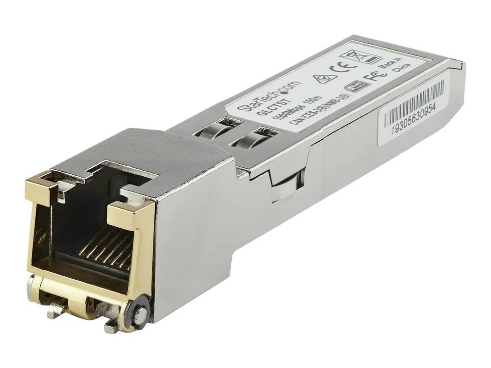 StarTech.com SFP1GETST Transceiver Modul (SFP Module, 1000Base-T Juniper kompatibel, Kupfer, RJ-45 Kupfer mit DDM)