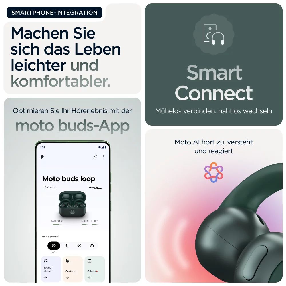 MOTOROLA moto buds loop, Trekking Green