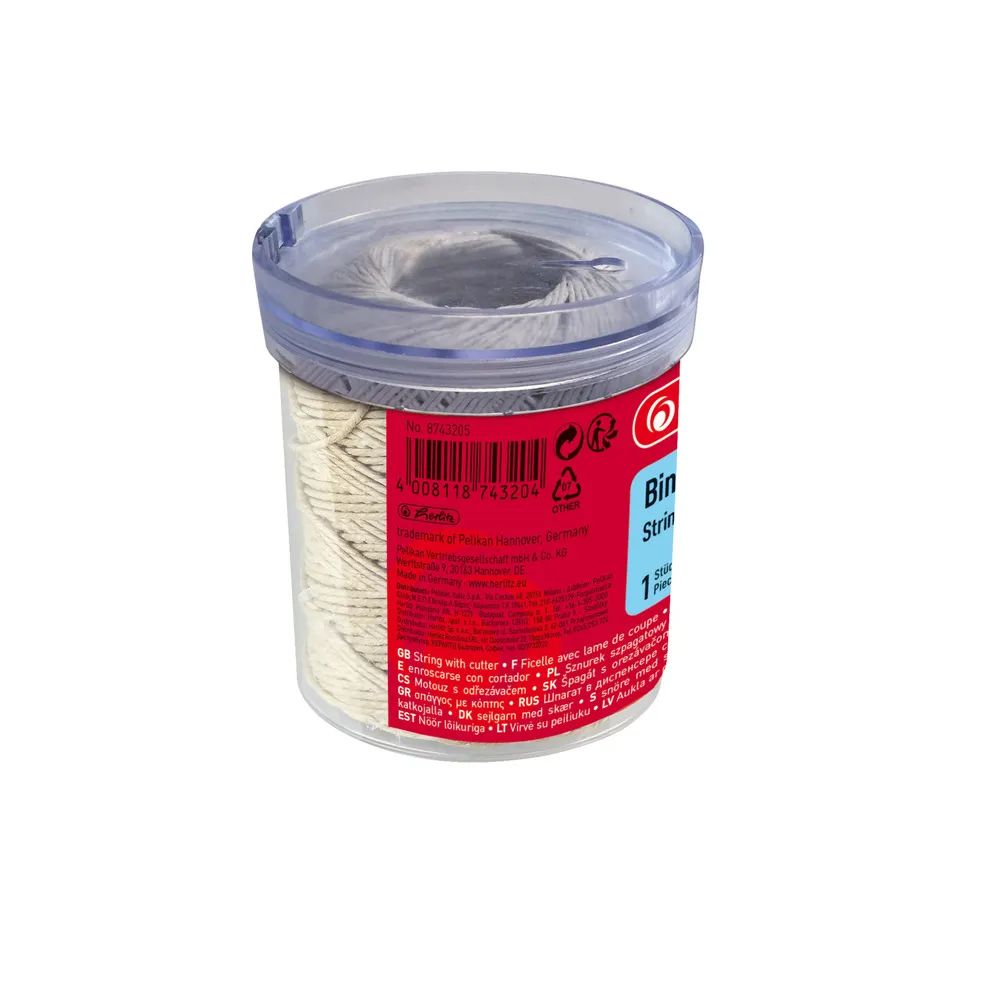 herlitz Bindfaden 120m 31/15kg im Spender mit Abschneider braun