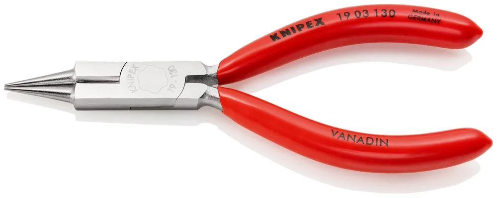 KNIPEX Rundzange mit Schneide (Schmuckbiegezange) mit Kunststoff überzogen verchromt 130 mm
