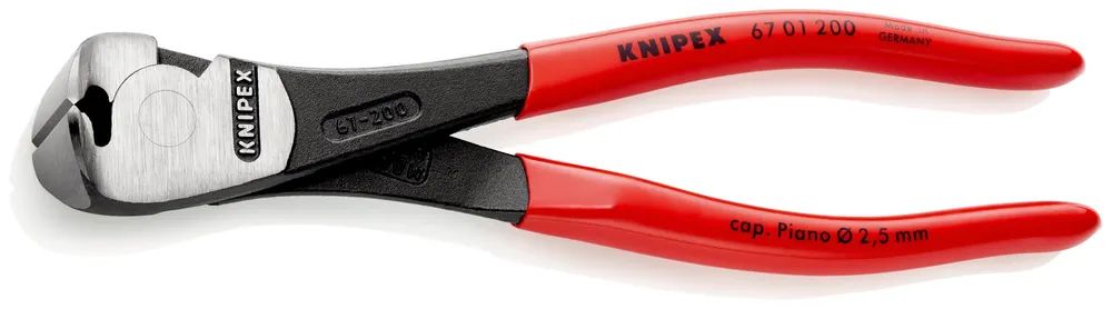 KNIPEX Kraft-Vornschneider mit Kunststoff überzogen schwarz atramentiert 200 mm