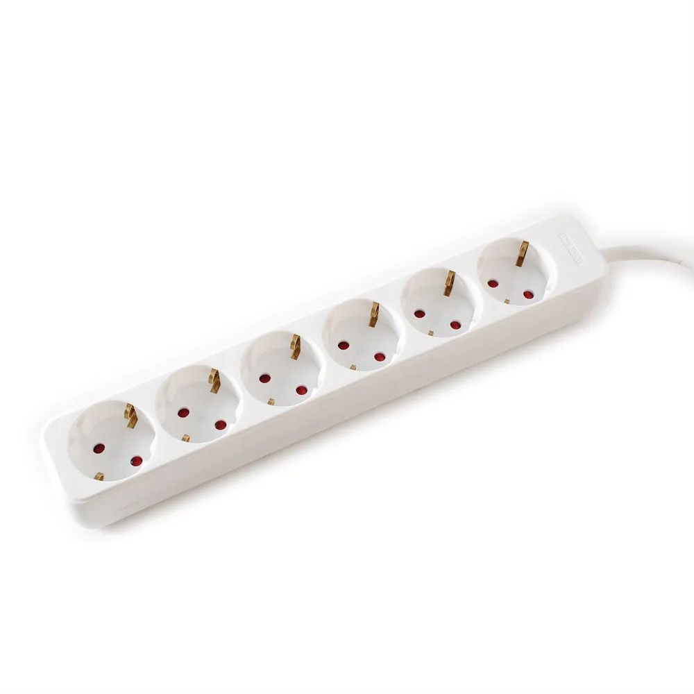 VALUE 6-fach Steckdosenleiste ohne Schalter, weiß, 1,5 m