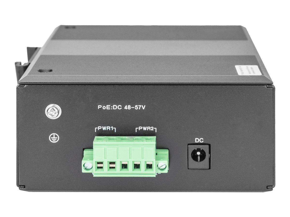 DIGITUS 7 Port Gigabit Ethernet Netzwerk PoE Switch, Industrial, Unmanaged, 1PD Port