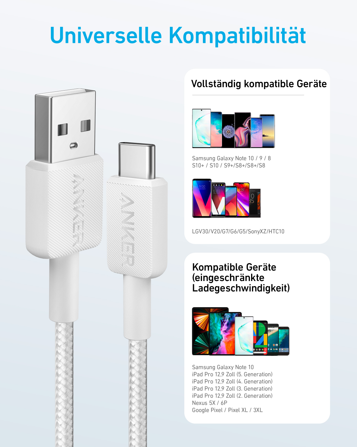 Anker 322 USB-A to USB-C Cable 3ft Brai