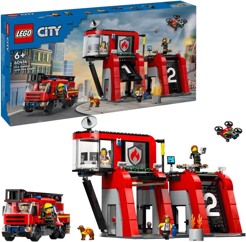 LEGO 60414 City Feuerwehrstation mit Drehleiterfahrzeug