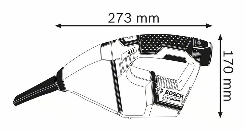 Bosch Professional GAS 12V Akku-Staubs. 2x3,0 Ah L