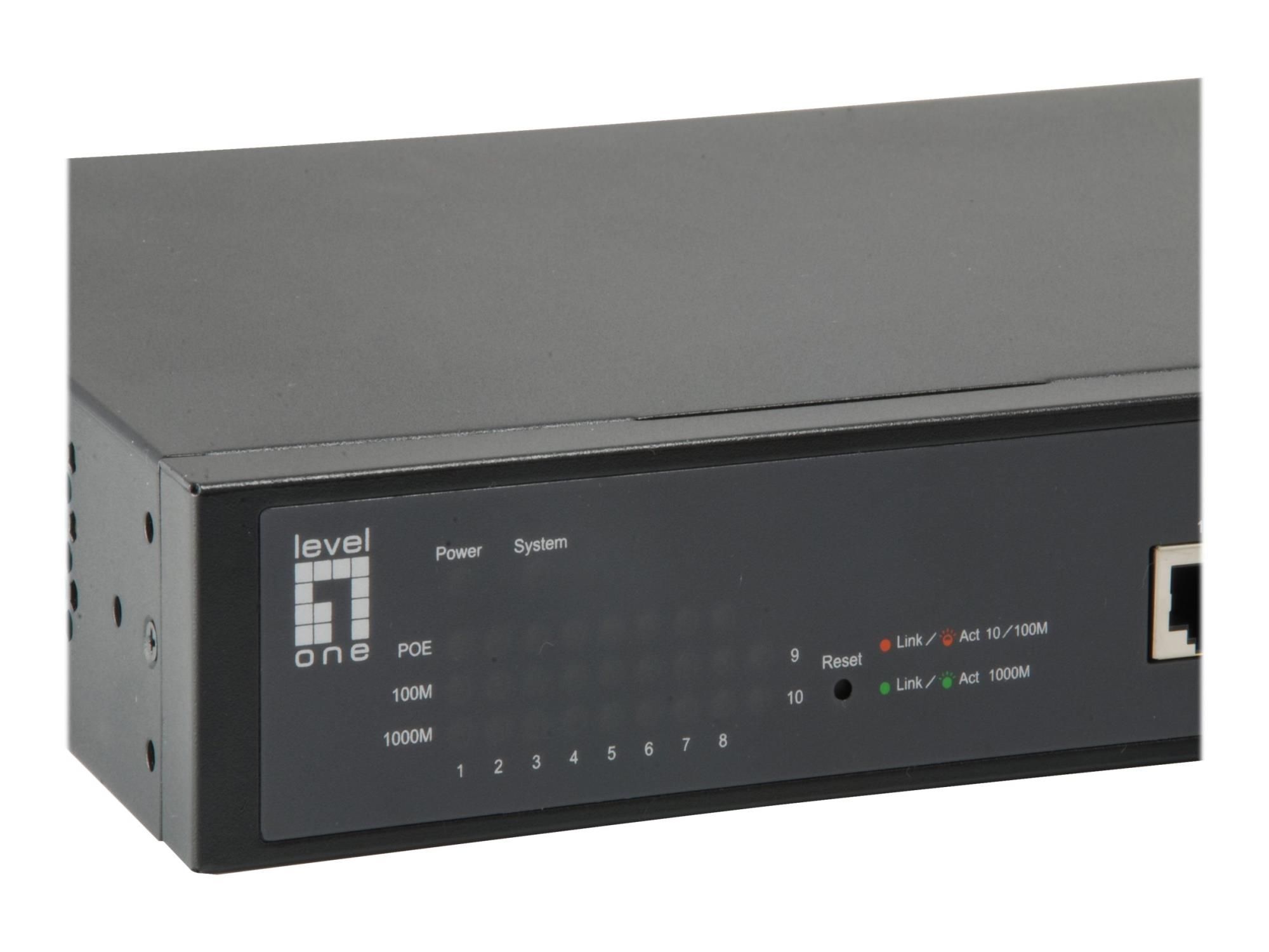 LevelOne GEP-1051 - Switch - Smart - 8 x 10/100/1000 (PoE+)