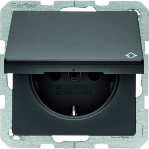 Berker SAMT STECKDOSE MIT KLAPPDECKEL / BERKER 47516066 Q.X ANTH. 47516066