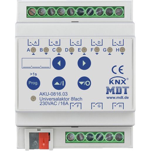 MDT UNIVERSALAKT. 8FACH 16A 230V / AKU-0816.03