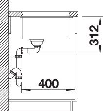 Blanco Subline 500-U Silgranit felsgrau o.