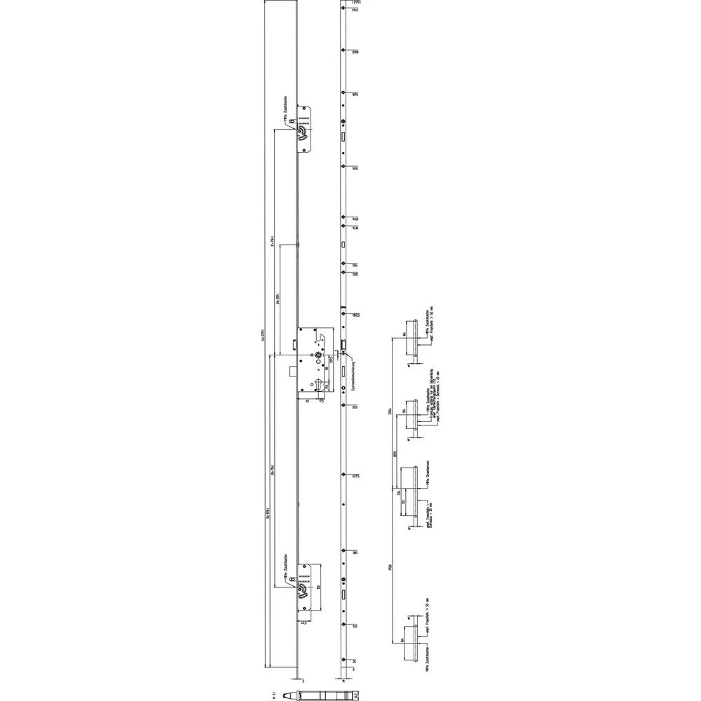 KFV MFV-Schloss BS 2300 ÖNORM, DM 65, Stulp 16 mm eckig, silber verzinkt
