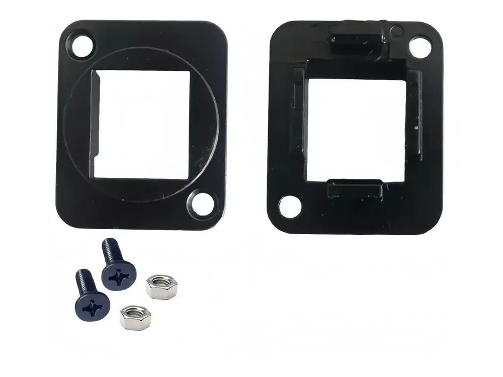 Lanview Frontabdeckung - D-size - S/FTP - Schwarz/Silber - 1 Anschluss