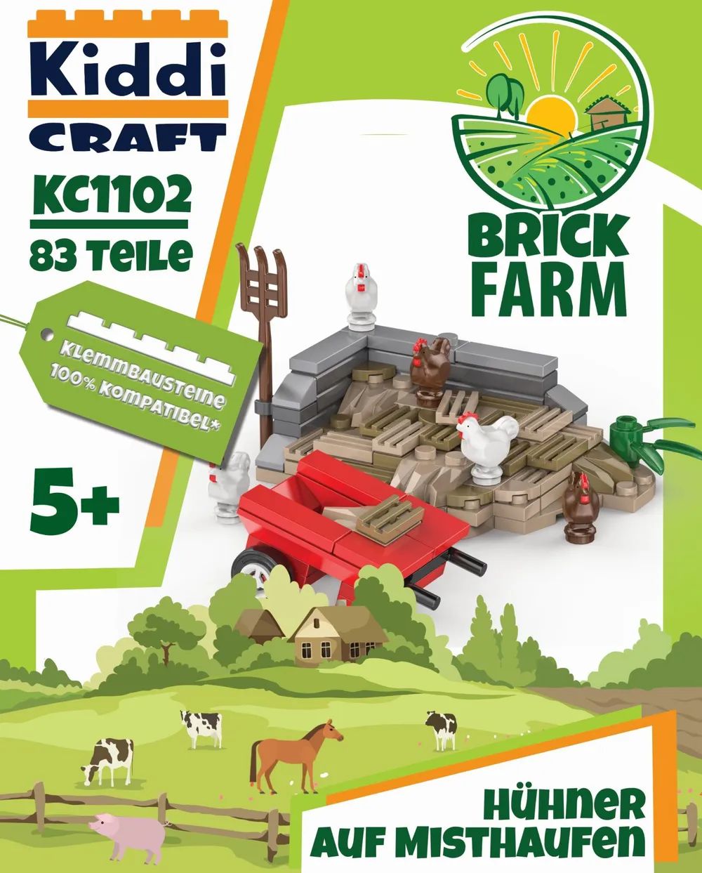 Dark Side Bricks GmbH Misthaufen mit Hühnern