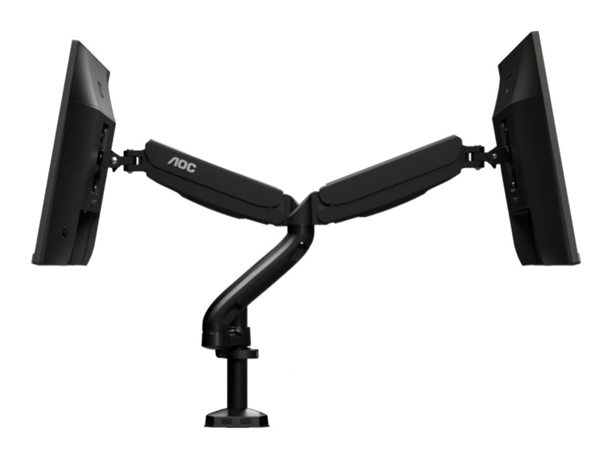 AOC AD110D0 - Befestigungskit - einstellbarer Arm - für 2 LCD-Displays - Aluminiumlegierung - Schwarz - Bildschirmgröße: bis zu 68,6 cm (bis zu 27 Zoll)
