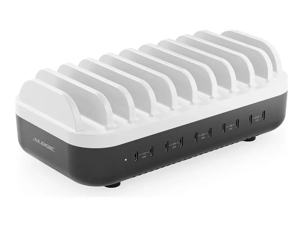 Alogic Ladestation - 100 Watt - PD 3.0 - 10 Ausgabeanschlussstellen (24 pin USB-C)