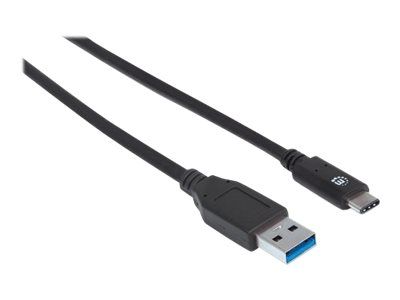 Manhattan USB-C to USB-A Cable, 1m, Male to Male, 10 Gbps (USB 3.2 Gen2 aka USB 3.1)