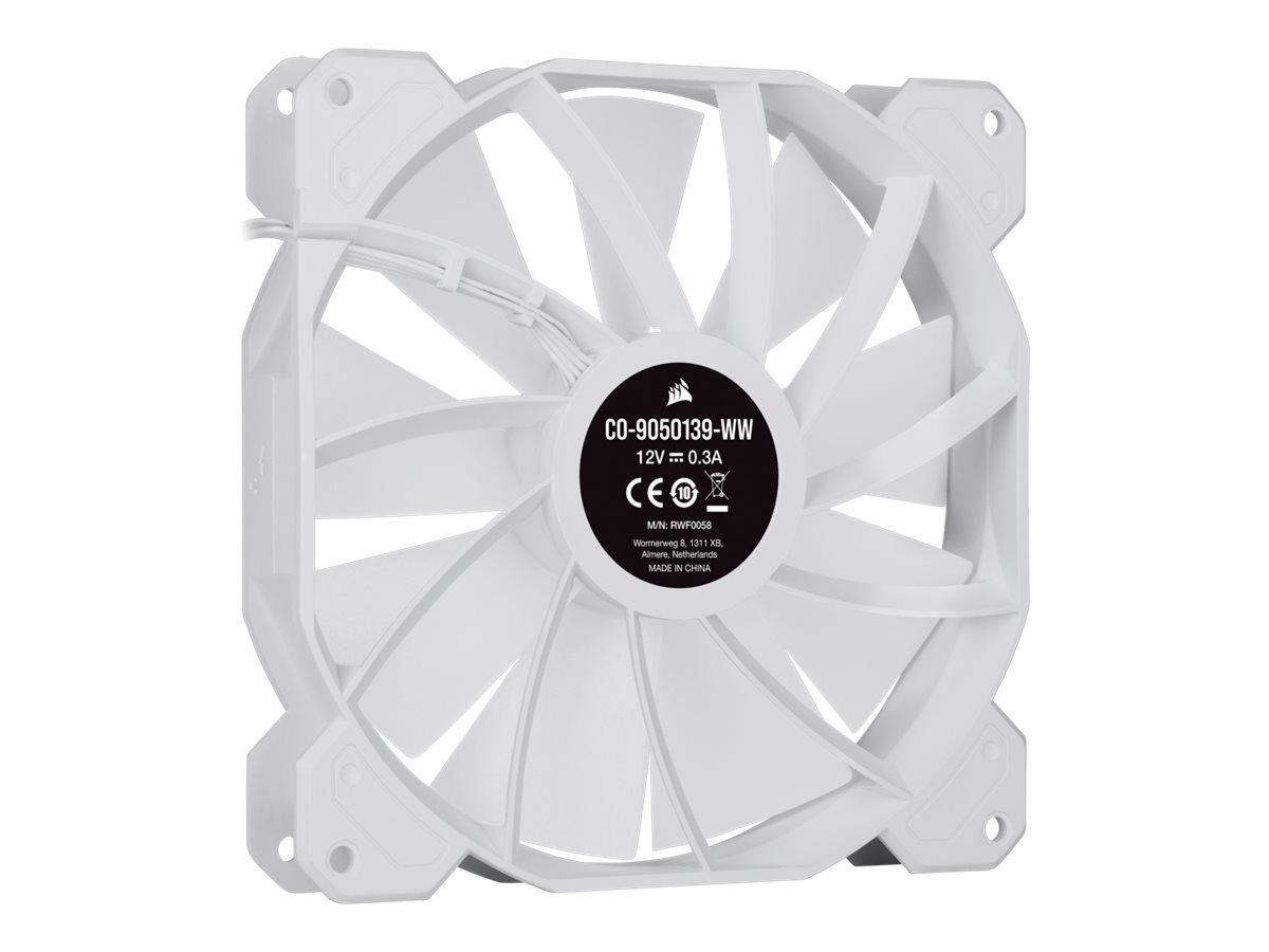 Corsair iCUE SP140 RGB ELITE - Gehäuselüfter - 140 mm - weiß (Packung mit 2)