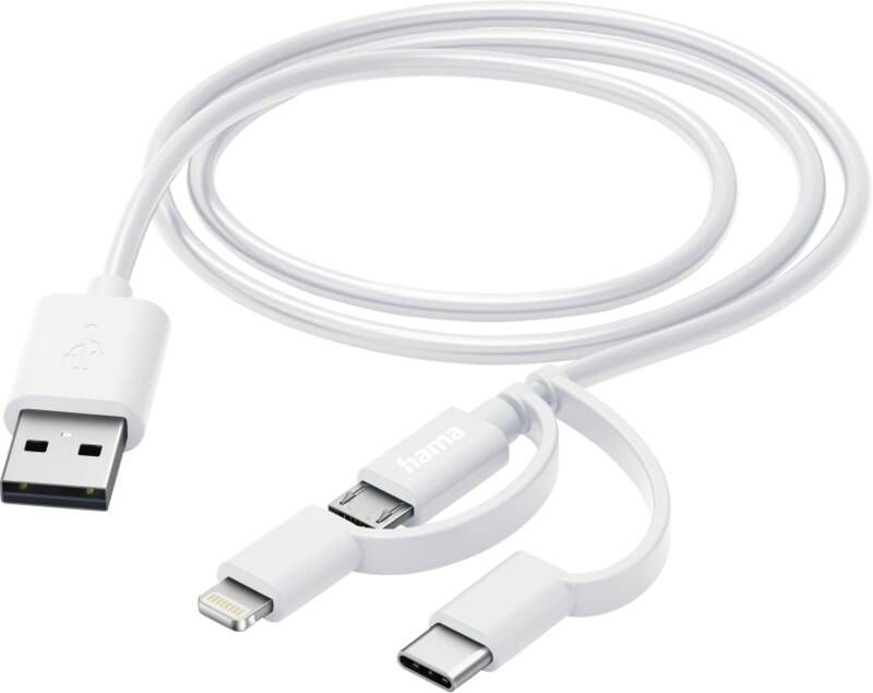 Hama USB-Kabel 201535 3in1,MicroUSB+USB-C+LTG,1M