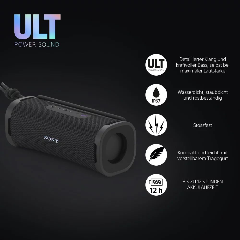 Sony ULT Field 1 - Bluetooth Lautsprecher, schwarz