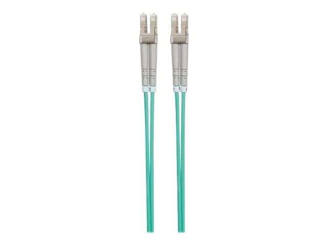 Intellinet Fiber Optic Patch Cable, OM3, LC/LC, 1m, Aqua, Duplex, Multimode, 50/125 µm, LSZH, Fibre, Lifetime Warranty, Polybag - Patch-Kabel - LC Multi-Mode (M)