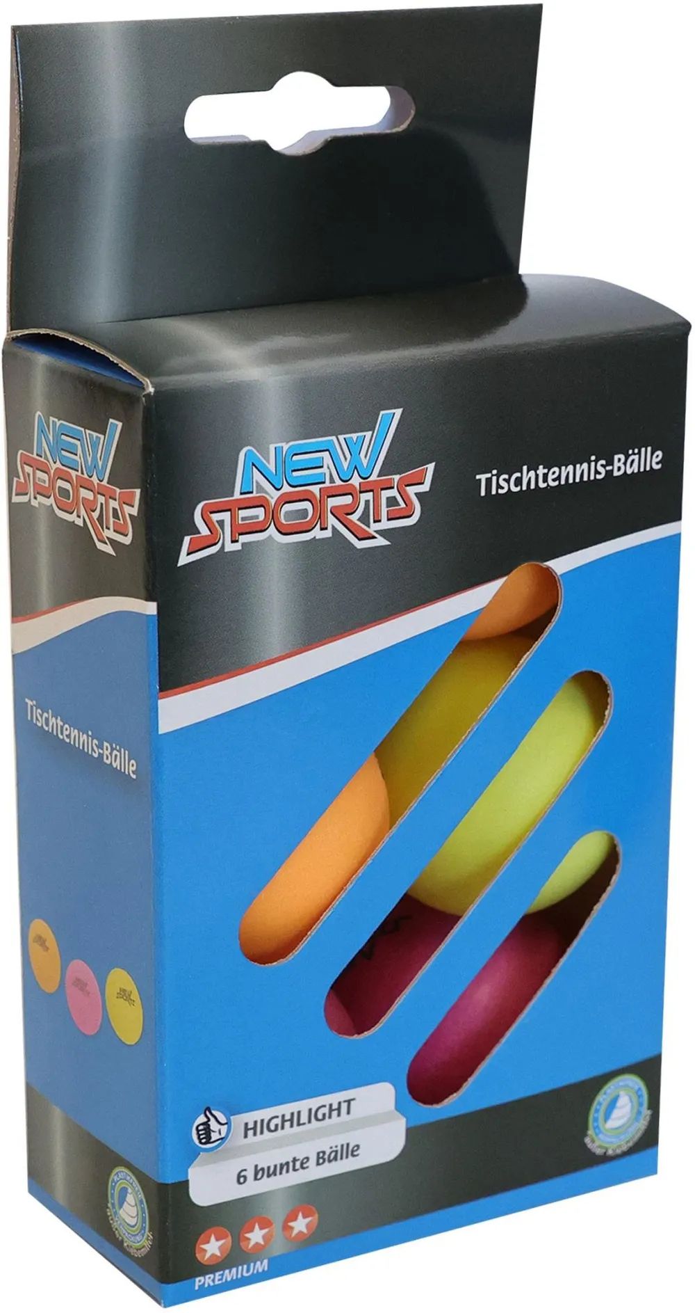 VEDES Großhandel GmbH - Ware NSP TT Bälle 6 Stück, 3 Stern, bunt